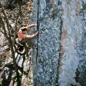 Ken Yager rock climbing in Yosemite 