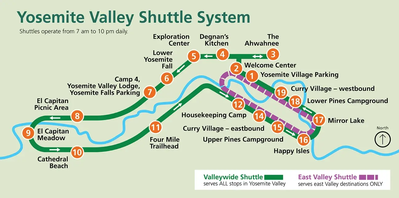yosemite shuttle map