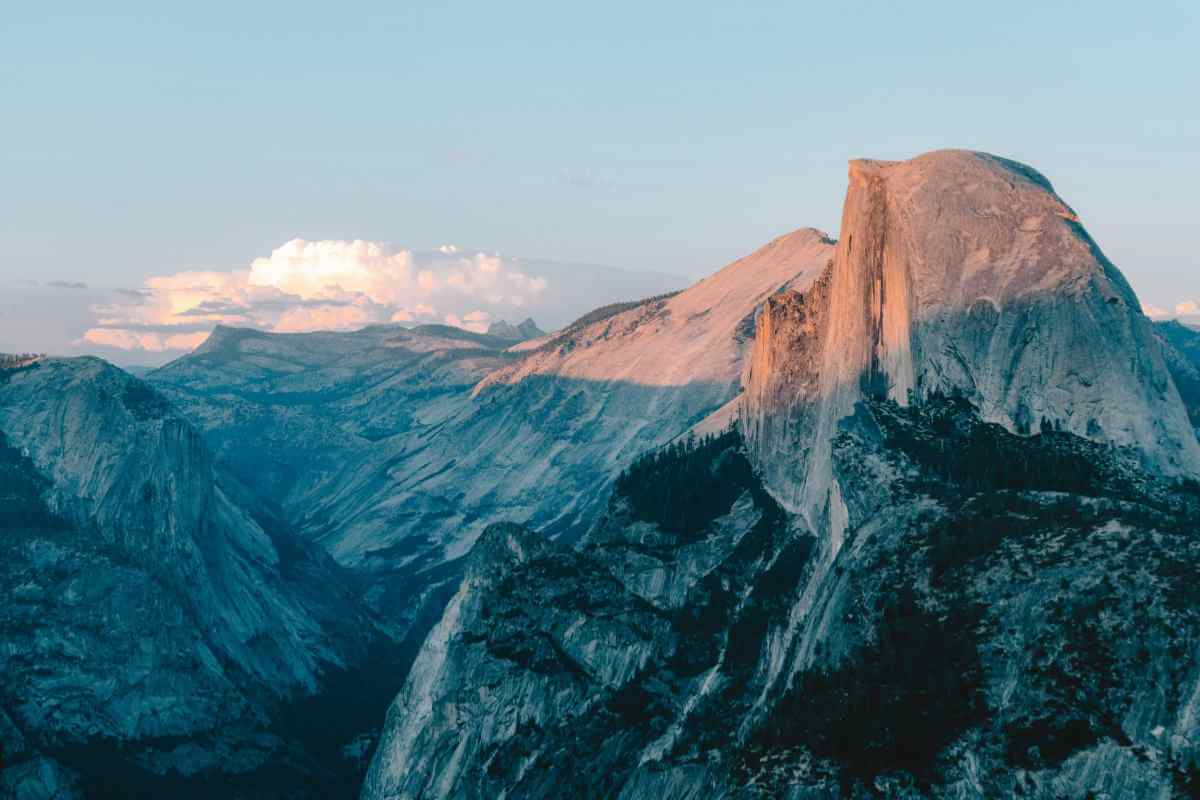 9 view of half dome at sunset in yosemite